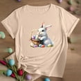 thumbnail image 3 of Mujeres Manga Corta Tops Impreso Cuello Redondo Camiseta Superior, Poliéster Spandex Vintage Humor, 3 of 3