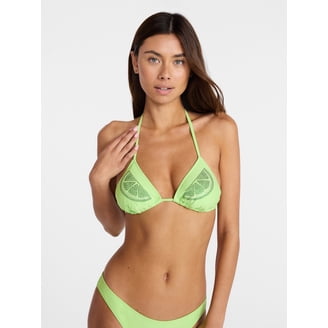 No Boundaries Embroidered Red Bandeau Cropped Tankini Swim Top