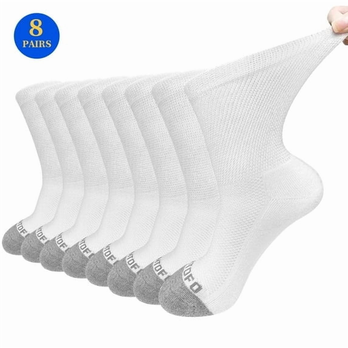AMITOFO Diabetic Socks for Men Women, Extra Wide Diabetic Ankle Socks Cotton Non Binding Loose Top Neuropathy Socks, 8 Pairs