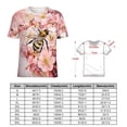 thumbnail image 2 of Bee And Flowers Women T-Shirt Classic O Neck T-Shirts Short-Sleeve Trendy Animal Print Design Tshirt Casual Clothing, 2 of 5