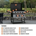 thumbnail image 5 of Blackstone Bronco Outdoor Combo Griddle with Air Fryer, 4-Burner 36" Propane Flat top Grill with Hood, Gray, 5 of 12