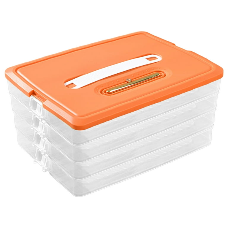 Frogued Fridge Storage Box Large Capacity Solid Construction Plastic  All-Purpose Easy Snap Lock Airtight Food Container for Home (M)