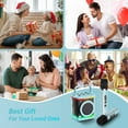thumbnail image 3 of TONOR Mini Karaoke Machine with 2 Wireless Microphones, Portable Bluetooth Speaker for Adults with Microfono Mics and Colorful LED Lights, Girls Boys Birthday Gift Home Party Light Blue, 3 of 8