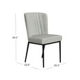 thumbnail image 3 of HomePop Channel Back Dining Chair with Metal Legs, Set of 2, Light Gray, 3 of 8