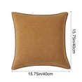 thumbnail image 3 of Hxlamzoo Chenille Herringbone Trim Sofa Pillow - Solid Color Velvet Lumbar Cushion with Polyester-Spandex Blend, 15.75x15.75x1.18 Inches for Living Room, Bedroom, Office, Car Seat Backrest Support, 3 of 6