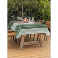 thumbnail image 4 of 60x84 Inch Outdoor Tablecloth with Umbrella Hole Zipper Rectangle Dark Green Ombre Stripe Rectangular Tablecloths Outside Waterproof Farmhouse Simple Striped Patio Table Cloth Cover for Picnic Party, 4 of 8