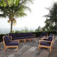 thumbnail image 2 of Modern Contemporary Urban Outdoor Patio Balcony Garden Furniture Lounge Sofa and Chair and Coffee Table Set, Wood, Navy Blue Natural, 2 of 9