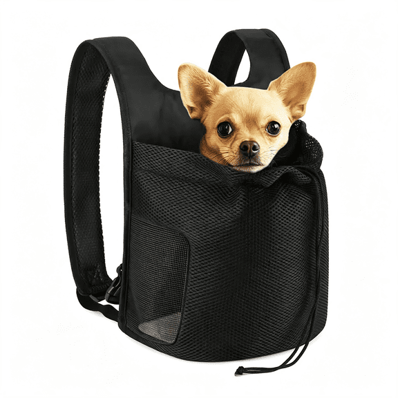 AOMRCOL Dog Front Carrier Backpack,Ventilated Mesh Puppy Back Pack with Safety Belt,Adjustable Breathable Pet Carrier for Small Dogs Cats,Lightweight Doggy Backpack for Hiking Cycling Outdoor