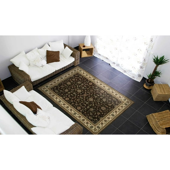 Nourison Persian Arts Oriental Bordered Chocolate Area Rug