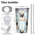 thumbnail image 4 of Pug with Crown 10oz Tumblers Stainless Steel Tumbler with Lid and Straw,Vacuum Insulated Double Wall Travel Tumbler Cups with Cleaning Brush for Coffee, Tea, 4 of 4