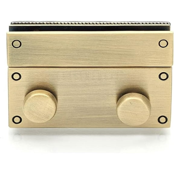 1pc Rectangle Press Lock Clasp Bag Closure Squeeze Turn Lock Leathercraft Purse Making Accessories SC38 (1-5/8 Inches, Brushed Brass)