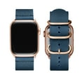 thumbnail image 3 of WFEAGL Genuine Leather Apple Watch Band 38/40/41mm Retro Strap (Blue with Rose Gold), 3 of 8