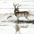 thumbnail image 2 of Manning, Ruane 20x20 Black Ornate Wood Framed with Double Matting Museum Art Print Titled - Rustic Misty Deer, 2 of 4