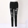 thumbnail image 5 of Vedolay Denim Pants for Women High Waisted Denim Pants Frayed Raw Hem Summer Hot Jeans Black,L, 5 of 5