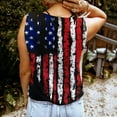 thumbnail image 4 of Pitauce Womens 4th of July Patriotic Tank Tops American Flag Button V-Neck Sleeveless T-Shirt Summer Casual Tanks, 4 of 6