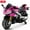 Pink, variant on BKIRNP Aprilia 24V Kids Motorcycle Electric Motorbike Ride on Toy w/LED Lights Bluetooth Music Battery Powered 6MPH for Kids 3-11 Years Old