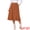 Caramel, variant on Women's Corduroy A Line Midi Button Down Pockets Skirt S Black