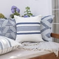thumbnail image 4 of LR Home Opee Recycled PET Poly Filled Pillow in Blue/White, 20" x 20", 4 of 8