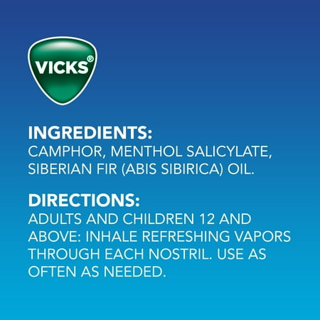 Vicks VapoInhaler, on-the-go Portable Nasal Inhaler, Non-Medicated, 3 Scented Sticks