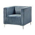 thumbnail image 6 of Home Design Gavin Velvet Square Arm Chair with Plush Cushions and Modern Upholstery, Durable Frame for Living Room, Contemporary Blue Design, 6 of 6