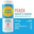 thumbnail image 4 of High Noon Peach Vodka Hard Seltzer, 23.67 fl oz Can, 4.5% ABV, 4 of 5