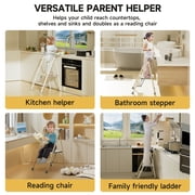 UNICOO® Foldable Toddler Tower - 2-Step Ladder for Adult, Toddler Tower Foldable & Compact - Foldable Kitchen Tower, Kids Step Stool, Folding Toddler Tower for Kitchen & Bathroom (Smoky Gray)