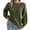 Olive Green, variant on Herrnalise Women's Knitted Crop Tops Fashion Casual Colorful Long Sleeve Off Shoulder Knit Sweater Crew Neck Sweater Pullover Jumper Sweaters