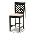 thumbnail image 6 of Bowery Hill 25"H Upholstered Wood Bar Stool in Sand and Brown (Set of 2), 6 of 7