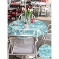 thumbnail image 5 of Outdoor Tablecloth with Umbrella Hole for Patio/Picnic/Party/Camping, Ocean Anchors Rudder Waterproof Table Cloth Round Cover Washable, Nautical Coastal Simple Turquoise (Dia 54"), 5 of 9