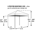 12' x 12' Pro Popup Canopy Straight Leg, Blue Cover
