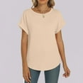 thumbnail image 6 of Vmvidoty Womens Short Sleeve T Shirts Crewneck Tops Summer Trendy Comfy Casual Basic Tee Shirt Beige M, 6 of 9