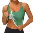 thumbnail image 3 of Uemuo Christmas Green Pattern Women's Sports Bra - High Impact Support, Breathable, and Comfortable Athletic Bra for Running, Yoga, and Workouts, 3 of 9