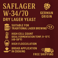 thumbnail image 4 of Fermentis Saflager W-34/70 Dry Lager Yeast, 4 of 5