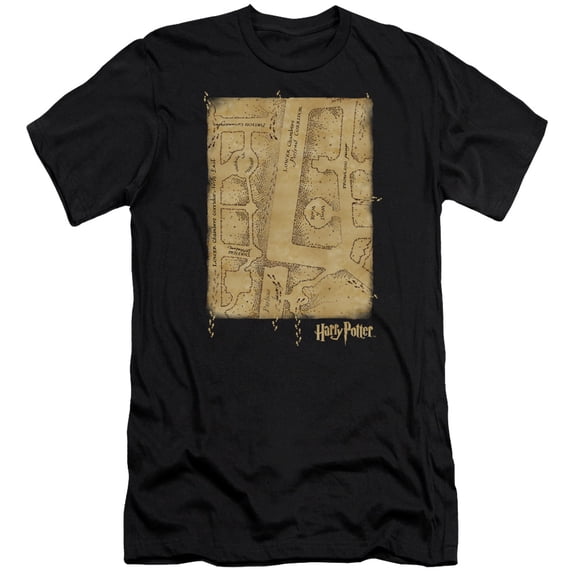 Harry Potter Marauders Map Interior S/S Adult 30/1 T-Shirt Black