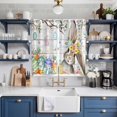 thumbnail image 2 of Gray Easter Bunny Kitchen Curtains Window Panels, Spring Easter Eggs Floral Wooden Insulated Window Treatment Curtain, Grommet Curtains for Bedroom/Living Room/Bathroom, 2 Piece 52"Wx84"L, 2 of 8