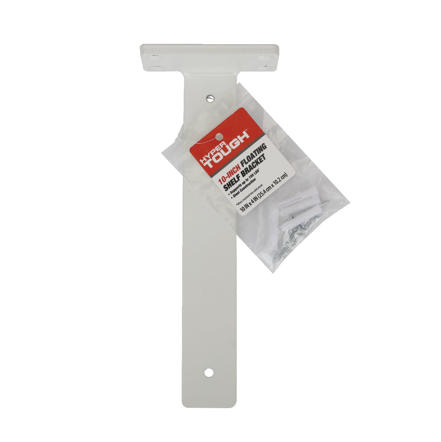 Hyper Tough 10-inch x 4-inch Floating Shelf Bracket, White