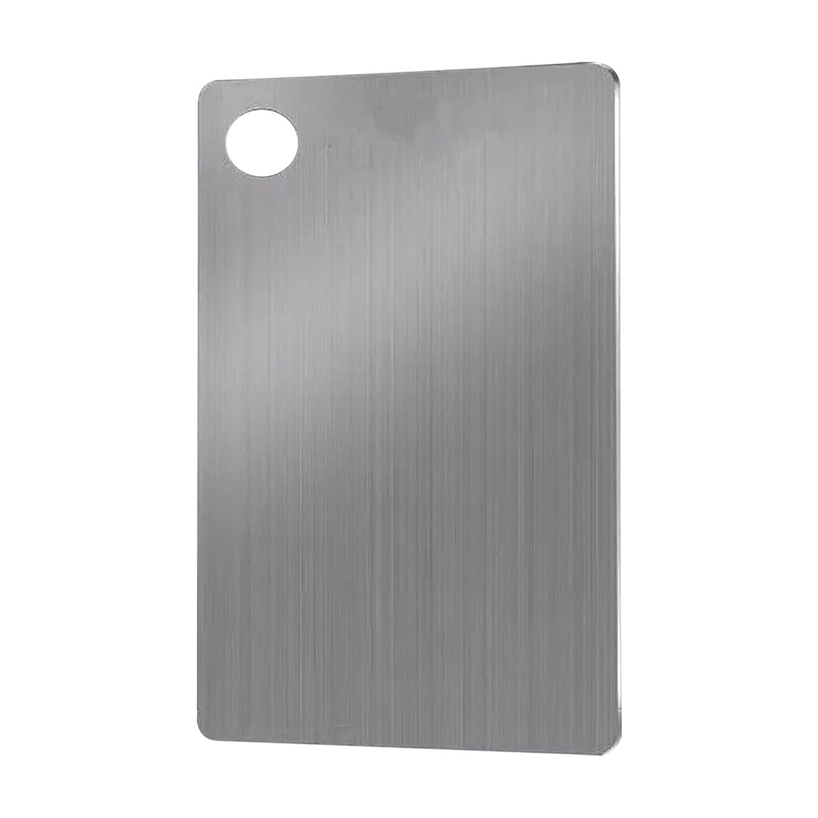 Hometravel Double Sided Stainless Steel Cutting Board, 1mm Thick Chopping Mat with Hanging Hole, Kitchen Prep Surface for Meat, Vegetables, Fruit