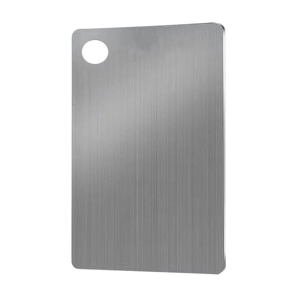 Pisexur Batería de cocina Tabla de cortar de acero inoxidable de doble cara para cocina, con orificio para colgar, ideal para carne, verduras y frutas. para la cocina del hogar
