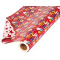thumbnail image 1 of American Greetings 175 sq. Papel de regalo reversible, para cumpleaños, letras de feliz cumpleaños y estrellas (1 rollo jumbo, 30 pulgadas x 70 pies), 1 of 6