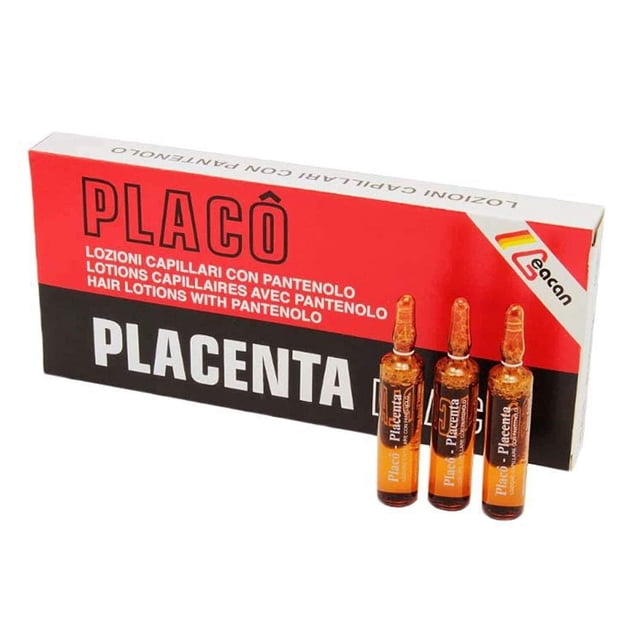 Tratamiento para la caída del cabello Placenta Placo, 12 frascos de 10 ml