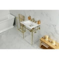 thumbnail image 4 of Kingston Brass KVPB24187W8BB Edwardian 24" Ceramic Console Sink with Brass Legs (8-Inch, 3-Hole), White/Brushed Brass, 4 of 8