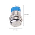 thumbnail image 2 of 1Set Stainless Steel Push Button Switch Silver for Electrical Appliances 1.6in Mounting Diameter, 2 of 8