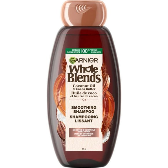 Garnier Whole Blends Coconut Oil & Cocoa Butter Smoothing Shampoo for Frizzy Hair, 370 mL