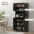 thumbnail image 4 of HOMCOM Armoire de Rangement de Garde-Manger de Cuisine avec Comptoir pour Four à Micro-Ondes, Noir, 4 of 10