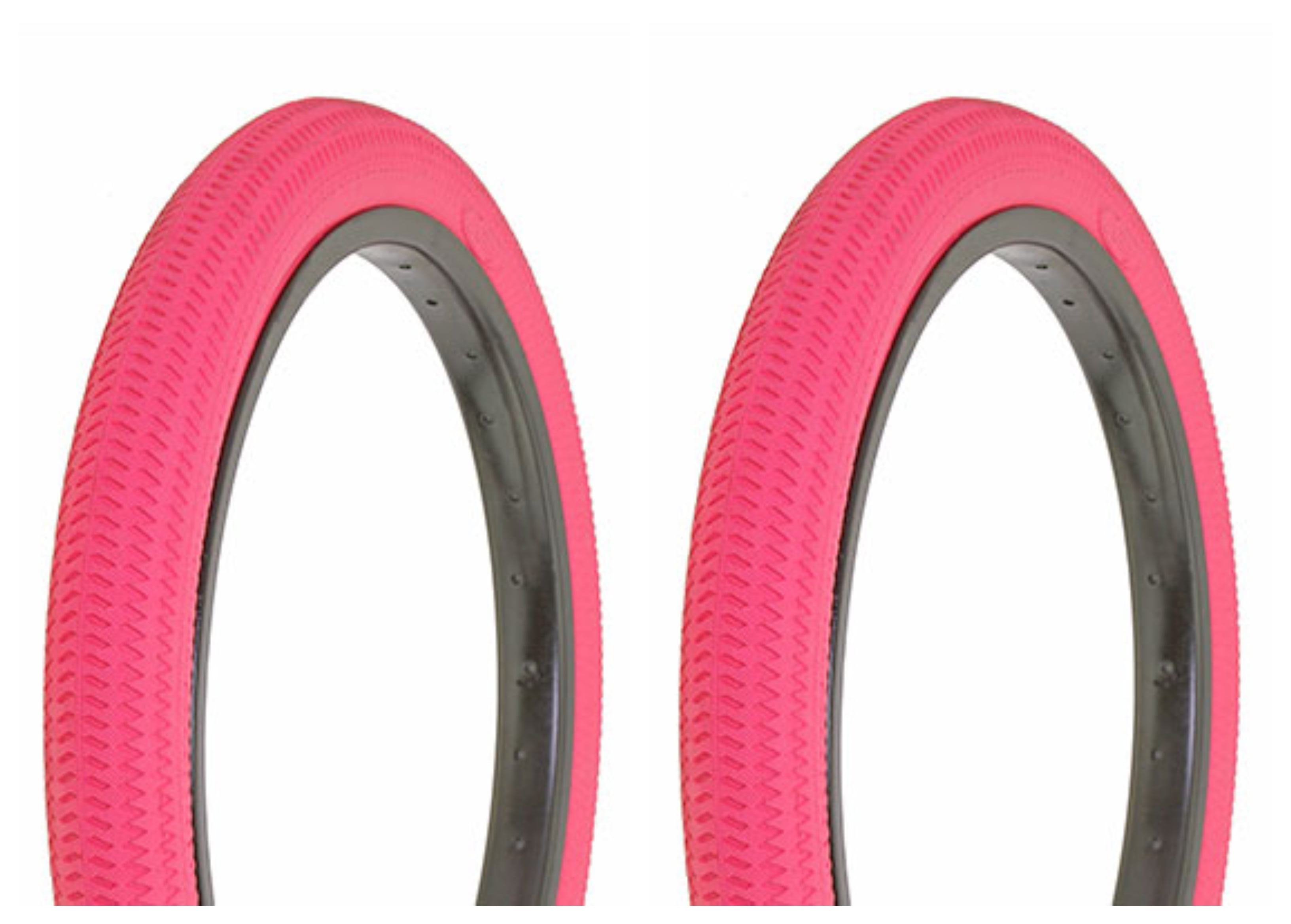 Tire set. 2 Tires. Two Tires Duro 18" x 1.95" Pink/Pink Side Wall DB