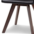 thumbnail image 3 of Bowery Hill Black Faux Leather Walnut Finished Dining Chairs (Set of 4), 3 of 6