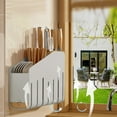 thumbnail image 4 of Hauiodp Kitchen Utensil Storage Rack, Wall Mounted Knife Block, Multifunctional Kitchen Knife Storage, Cooking Utensils Stand, Knives Chopstick Organizer for Kitchen, 4 of 6