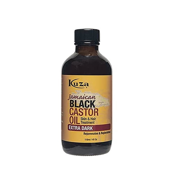 Kuza Jamaican Black Castor Oil Extra Dark - For Hair & Skin - 4Oz. - Rejuvenate Moisturize Strengthen & Protect