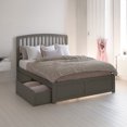 thumbnail image 1 of Lit Plateforme Grand en Bois Richmond avec Pied de Lit et Tiroirs de Rangement, Gris, 1 of 16