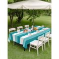 thumbnail image 5 of Outdoor Tablecloth with Umbrella Hole, Aqua Teal White Striped Spillproof Waterproof Outdoor Table Cover, Farmhouse Stripes Patio Tablecloths for Party Picnic Camping, Rectangle 60"x102", 5 of 9